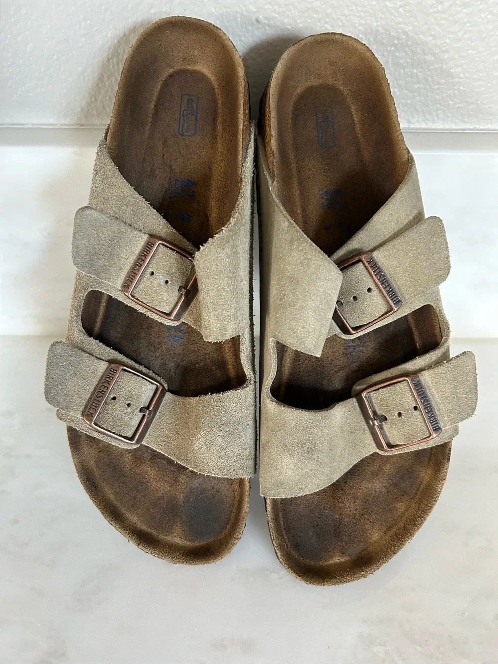 Birkenstock Arizona Soft Footbed Suede Taupe Size EU 42 Unisex